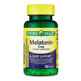 Spring Valley Melatonin Tablets Dietary Supplement, 5 mg, 120 Count