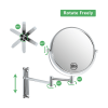 8-inch Wall Mounted Makeup Vanity Mirror; Height Adjustable; 1X / 10X Magnification Mirror; 360Â° Swivel with Extension Arm (Chrome Finish)