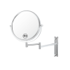 8-inch Wall Mounted Makeup Vanity Mirror; Height Adjustable; 1X / 10X Magnification Mirror; 360Â° Swivel with Extension Arm (Chrome Finish)