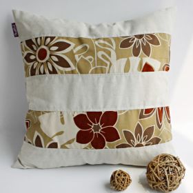 Onitiva - [Sunny Mood] Linen Patch Work Pillow Cushion Floor Cushion (19.7 by 19.7 inches)