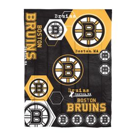 Bruins OFFICIAL NHL "Hexagon" Twin Comforter & Sham Set; 64" x 86"