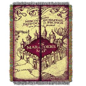Harry Potter Marauders Map Licensed 48"x 60" Woven Tapestry Throw by The Northwest Company