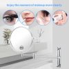 8-inch Wall Mounted Makeup Vanity Mirror; Height Adjustable; 1X / 10X Magnification Mirror; 360Â° Swivel with Extension Arm (Chrome Finish)