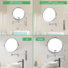 8-inch Wall Mounted Makeup Vanity Mirror; Height Adjustable; 1X / 10X Magnification Mirror; 360Â° Swivel with Extension Arm (Chrome Finish)