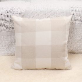 Plaid Pillow Cover Simple Home Sofa (Option: Beige-45x45cm Without Pillow Core)