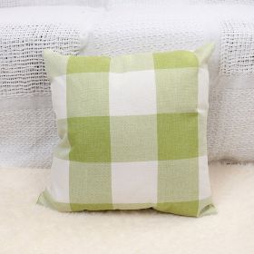 Plaid Pillow Cover Simple Home Sofa (Option: Blue And White-45x45cm Without Pillow Core)