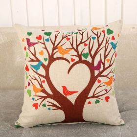 Fabric Decoration Supplies Car Gift Linen Printed Pillows Bedside Cushion Couch Pillow (Option: Love Tree 1633-40 X40cm Cushion Cover)