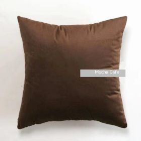 Simple Cotton And Linen Cushion Orange Plaid Pillow Cover (Option: Mocha Coffee Velvet-45 X45cm Pillow Cover)