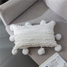 Rectangular Pillow Hotel Homestay Color Sofa Cushion Lumbar Cushion Cover (Option: Plain White-30x50cm Without Pillow Core)