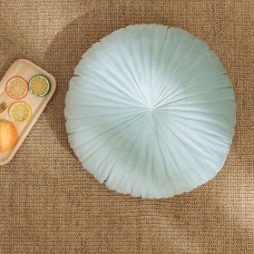 Nordic Ins Solid Color Velvet Pumpkin Pillow (Option: Mint Green-40x40x10cm With Core)