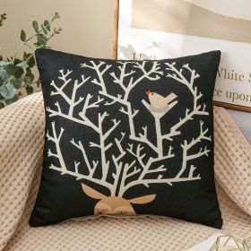 Fabric Decoration Supplies Car Gift Linen Printed Pillows Bedside Cushion Couch Pillow (Option: Nestle Deer 1796-40 X40cm Cushion Cover)