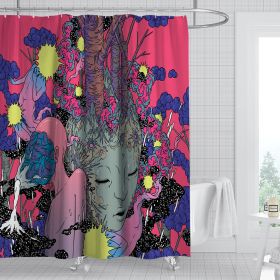 Digital Print-free Bathroom Curtain (Option: YLHTYY10-120gsm)