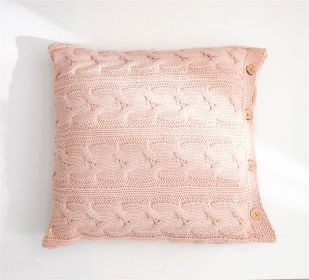 Murray Iceland Yarn Pillow Cover Without Core (Option: Pink-45x45cm)