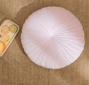 Nordic Ins Solid Color Velvet Pumpkin Pillow (Option: Cherry Blossom Pink-40x40x10cm With Core)