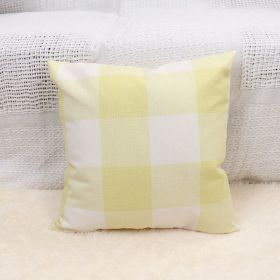 Plaid Pillow Cover Simple Home Sofa (Option: Yellow And White-45x45cm Without Pillow Core)