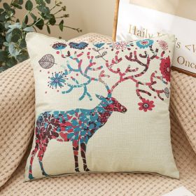 Fabric Decoration Supplies Car Gift Linen Printed Pillows Bedside Cushion Couch Pillow (Option: Colorful Spotted Deer 1376-40 X40cm Cushion Cover)