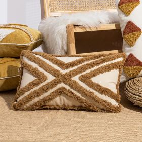 Home Cushion American Geometric Tufted Loop Pillow Sofa Living Room And Bedside Throw Pillowcase Waist Pillow (Option: Tufted Long-30x50cm Without Core)