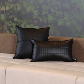 American Classic Flow Line Pillow Cover (Option: American Classic Black Leather-45x45cm Pillow)