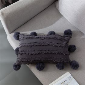 Rectangular Pillow Hotel Homestay Color Sofa Cushion Lumbar Cushion Cover (Option: Carbon Gray-30x50cm Without Pillow Core)