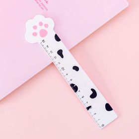DIY 1pc Cute Cartoon Kawaii Cat Paw Ruler For Student Drawing Tools Stationery School Office Supplies (Color: Pink And White Cat Claw)