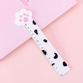 DIY 1pc Cute Cartoon Kawaii Cat Paw Ruler For Student Drawing Tools Stationery School Office Supplies (Color: Pink And White Cat Claw)