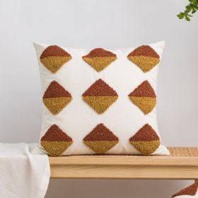 Home Cushion American Geometric Tufted Loop Pillow Sofa Living Room And Bedside Throw Pillowcase Waist Pillow (Option: Velvet Coffee Color-45x45cm Without Core)