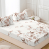 3pcs Fitted Sheet Set, Plant Printed Bedding Set Fitted Sheet, For Bedroom, Guest Room (1*Fitted Sheet + 2*Pillowcases, Without Core)