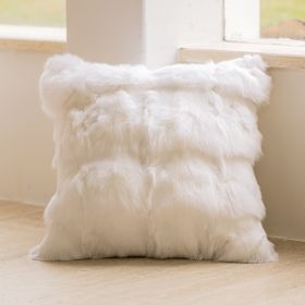 Cream Color Sofa Cushion Nordic Houndstooth Pillow Cover (Option: Head Fox Fur 45 X45cm-Feather Velvet Pillow)