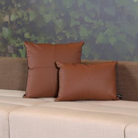 American Classic Flow Line Pillow Cover (Option: American Classic Mocha Leather-45x45cm Pillow)