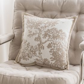 Cream Color Sofa Cushion Nordic Houndstooth Pillow Cover (Option: Oil Painting Forest 45x45cm-Feather Velvet Pillow)