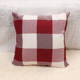 Plaid Pillow Cover Simple Home Sofa (Option: Red And White-30x50 Without Pillow Core)