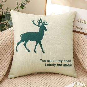 Fabric Decoration Supplies Car Gift Linen Printed Pillows Bedside Cushion Couch Pillow (Option: A Deer-40x40cm With Core)
