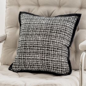French Classic Style Light Luxury Black And White Sofa Pillow Cases (Option: Classic Style Plaid 45X45cm-Feather Velvet Pillow)
