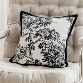 French Classic Style Light Luxury Black And White Sofa Pillow Cases (Option: Sketch Forest 45X45cm-Brushed Cloth Pillow)