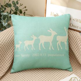 Fabric Decoration Supplies Car Gift Linen Printed Pillows Bedside Cushion Couch Pillow (Option: Blue Background Four 1733-45x45cm With Core)